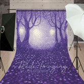 Aperturee - Aperturee Magical Abstract Purple Forest Sweep Photo Backdrop